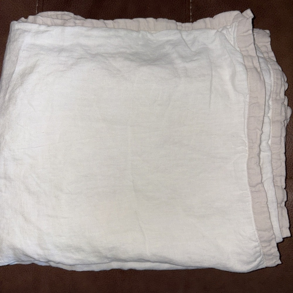 Quince‎ European Linen Double Flange Sham Set White Bedding Standard